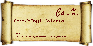 Cserényi Koletta névjegykártya